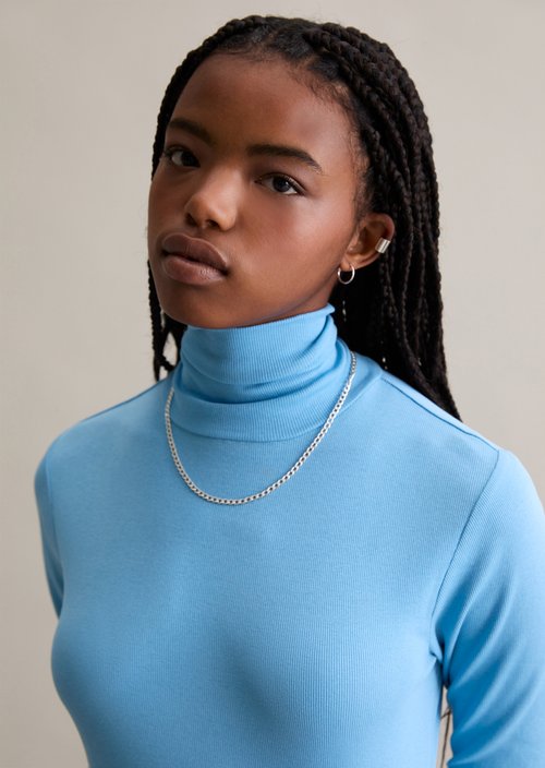 Turtleneck longsleeve slim — Azure Sky