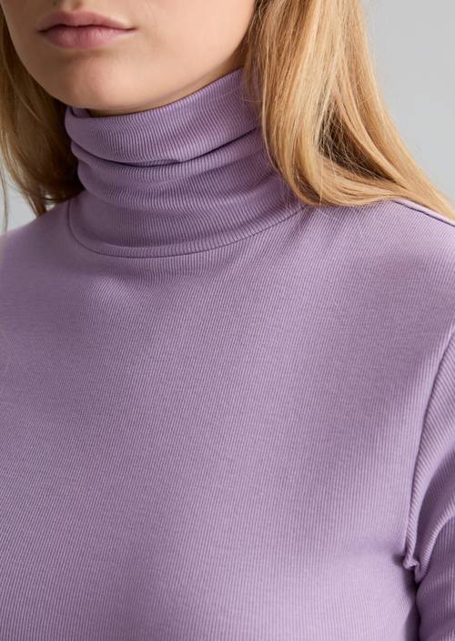 Turtleneck longsleeve slim Lumi Lilac in detail view