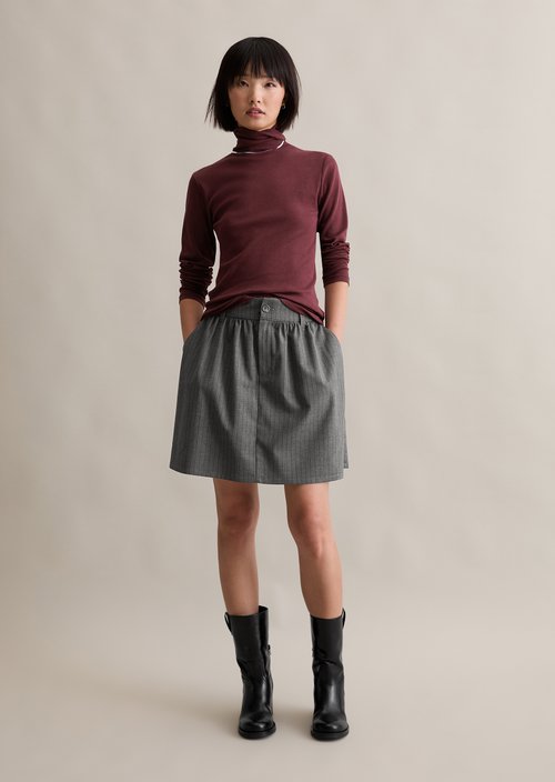 Turtleneck longsleeve slim — Dark Maroon