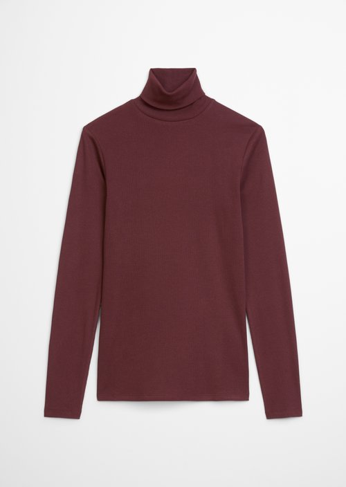 Turtleneck longsleeve slim — Dark Maroon