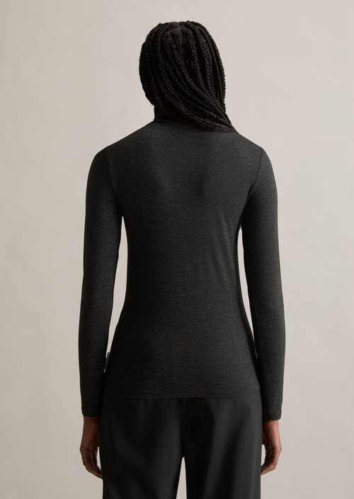 Turtleneck shirt slim — Black