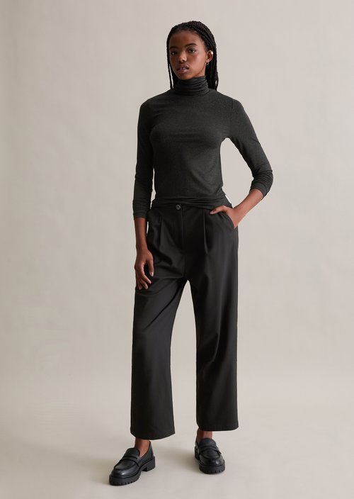 Turtleneck shirt slim — Black