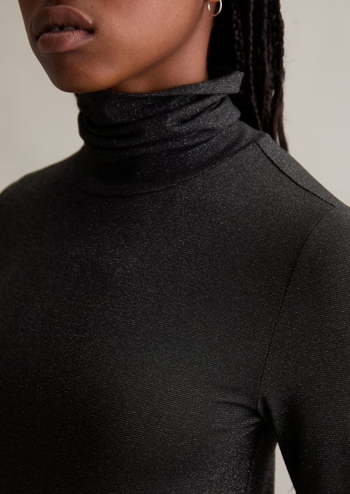 Turtleneck shirt slim — Black