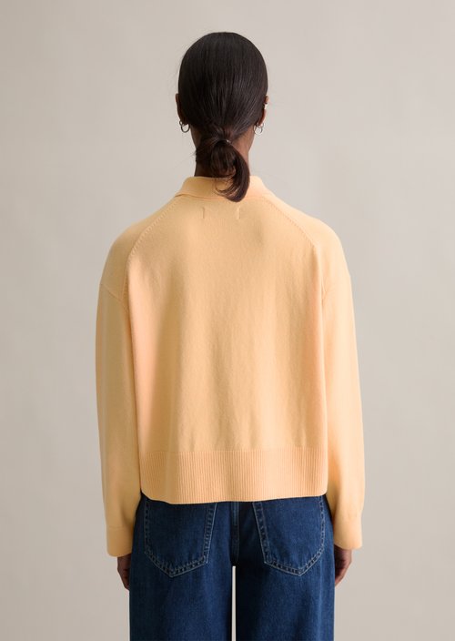Relaxed knit polo — Medium Orange