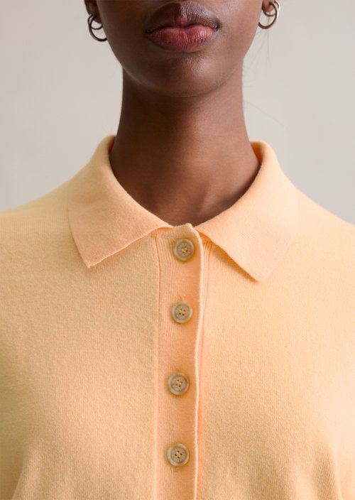 Relaxed knit polo — Medium Orange