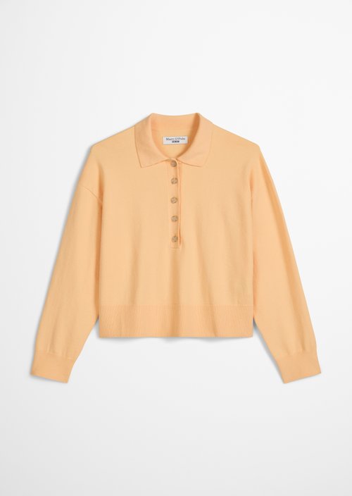 Relaxed knit polo — Medium Orange