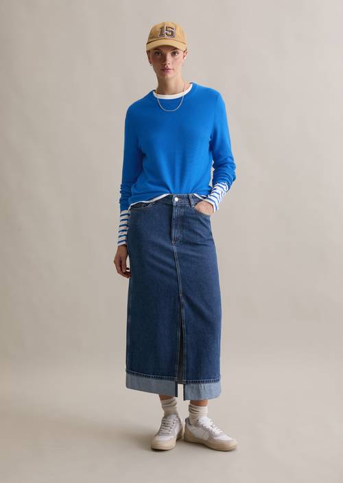 Trui regular Pale Cobalt in vooraanzicht