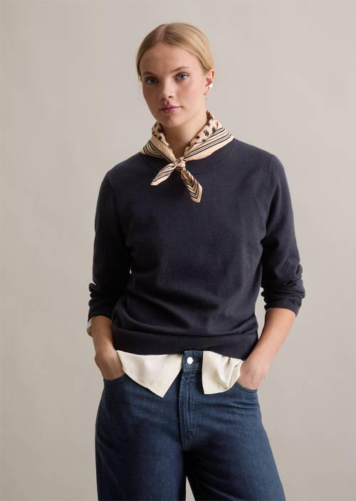 Trui regular Dark Blue Melange in vooraanzicht