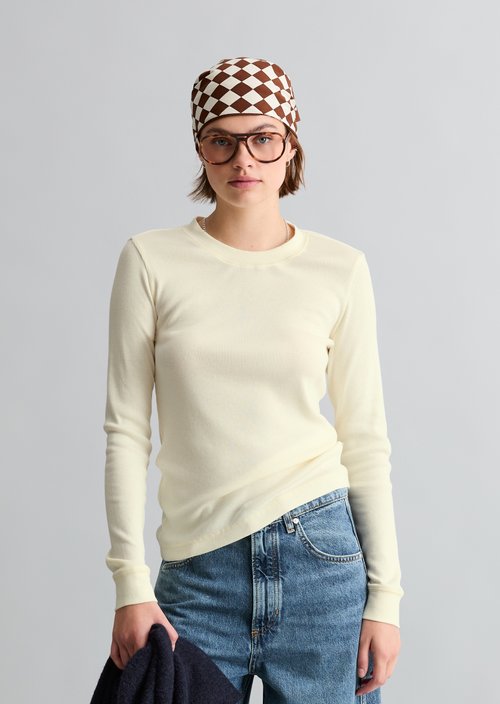Longsleeve slim — Creamy White