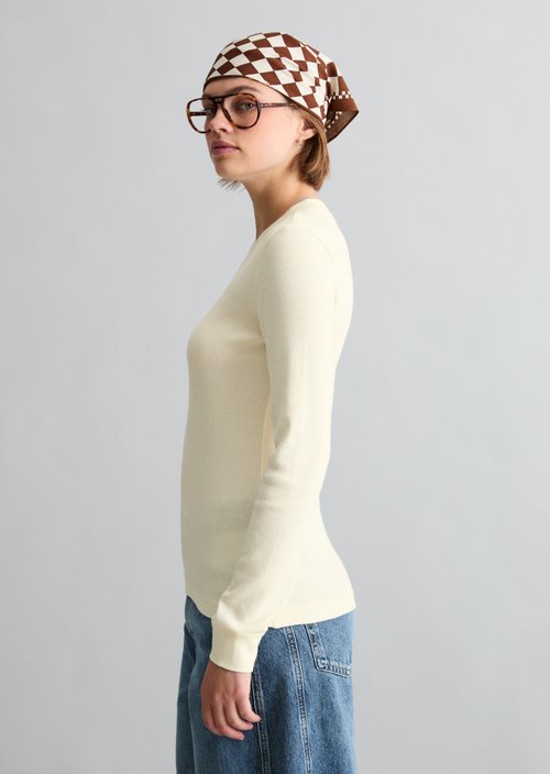 Longsleeve slim — Creamy White
