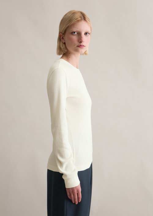 Longsleeve slim — Silky White