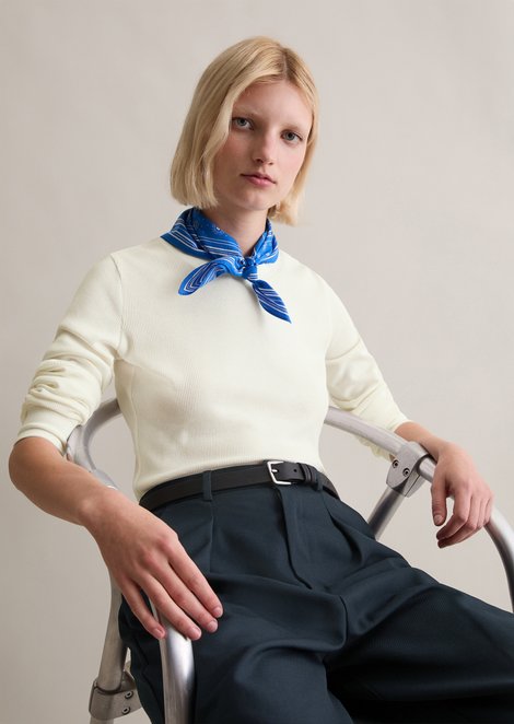 Marc O'Polo Longsleeve slim, Dames, wit, Xxs, 50% Katoen, 47% Modal, 3% Elasthaan