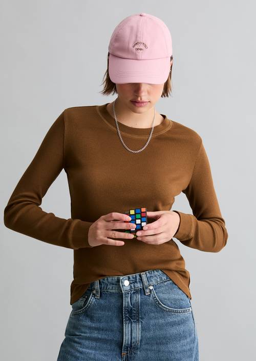 T-shirt long slim Old Copper en vue de face