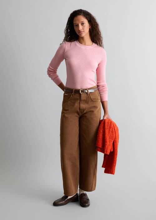 T-shirt long slim Strawberry Cream en vue de face