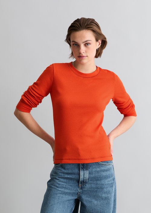 Longsleeve slim — Vivid Orange