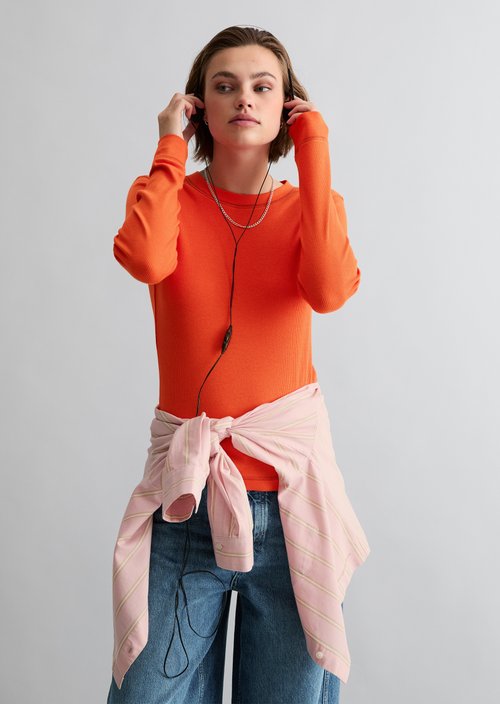 Longsleeve slim — Vivid Orange