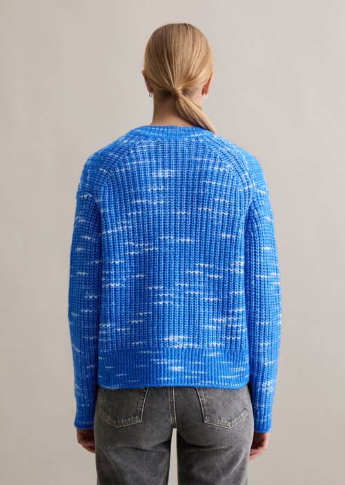 Chunky cropped cardigan — Pale Cobalt