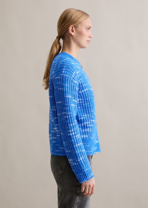 Chunky cropped cardigan — Pale Cobalt