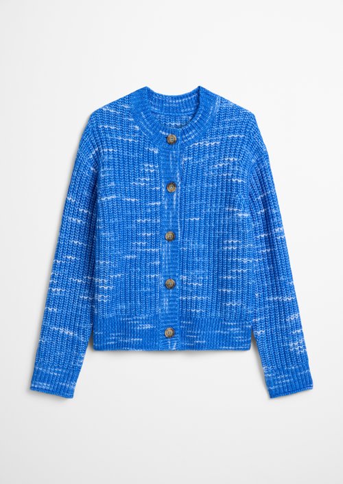 Chunky cropped cardigan — Pale Cobalt