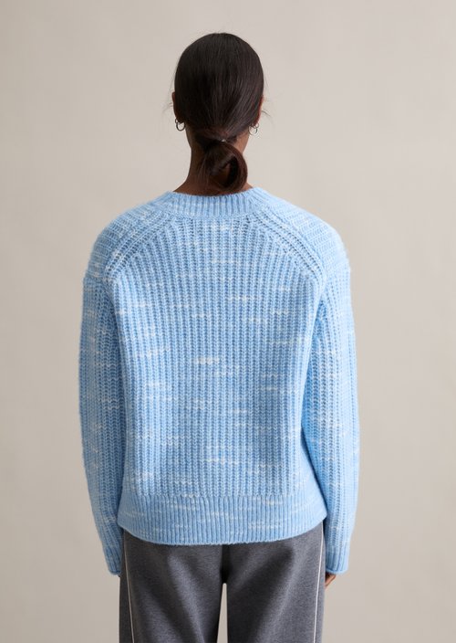 Chunky cropped cardigan — Blue Dusk