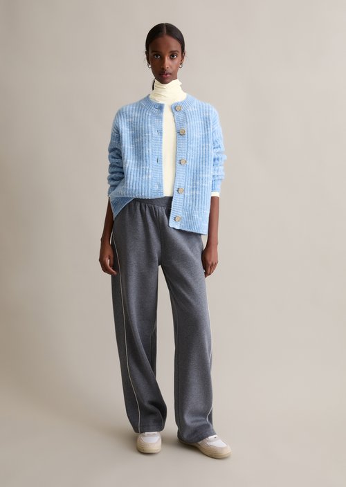 Chunky cropped cardigan — Blue Dusk