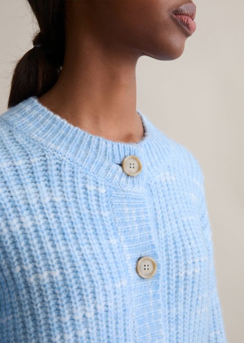 Chunky cropped cardigan — Blue Dusk