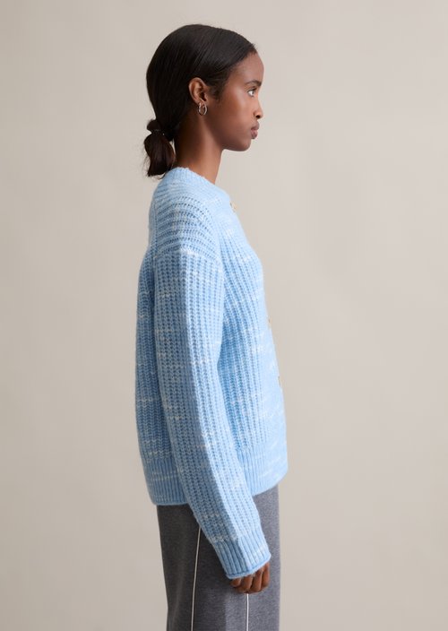 Chunky cropped cardigan — Blue Dusk