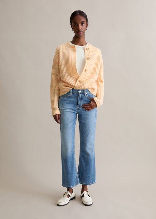 Chunky cropped cardigan — Bleached Apricot