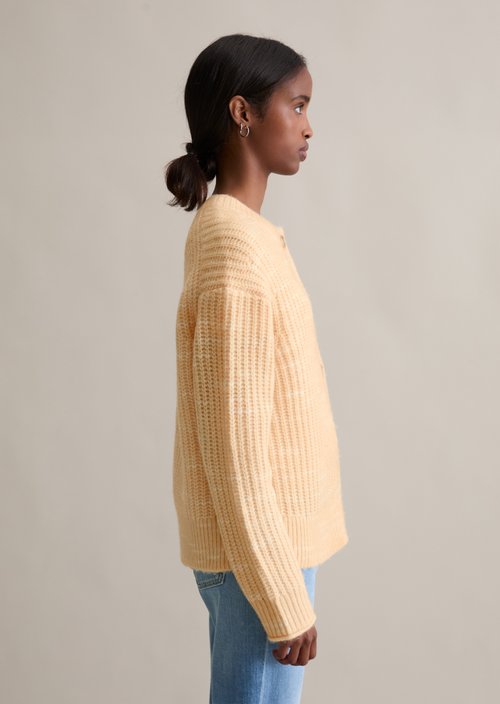 Chunky cropped cardigan — Bleached Apricot