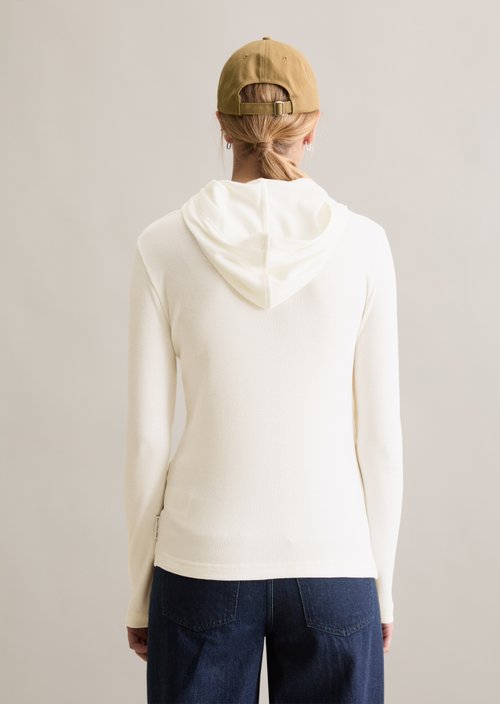 Hoodie longsleeve slim — Silky White