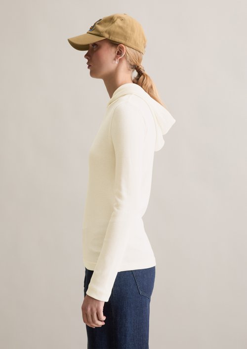 Hoodie longsleeve slim — Silky White