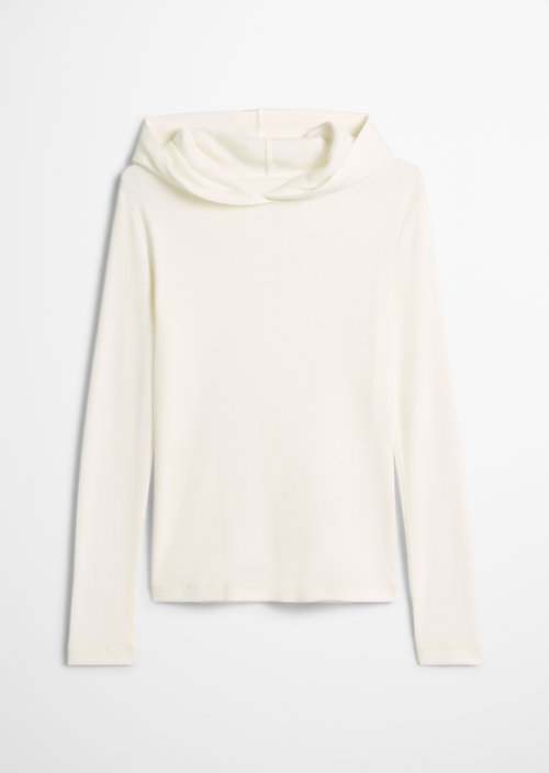 Hoodie longsleeve slim — Silky White