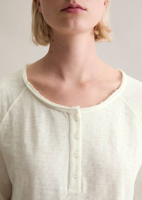 T-shirt long régulier Silky White en vue détaillée