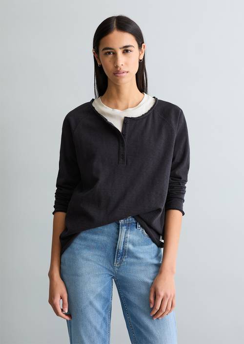 T-shirt long régulier Blue Depths en vue de face