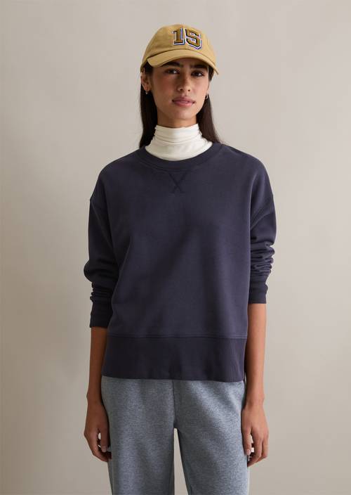 Felpa rilassata Blue Depths in vista frontale