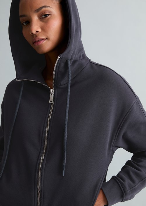 Relaxed hooded sweat jacket — Blue Depths