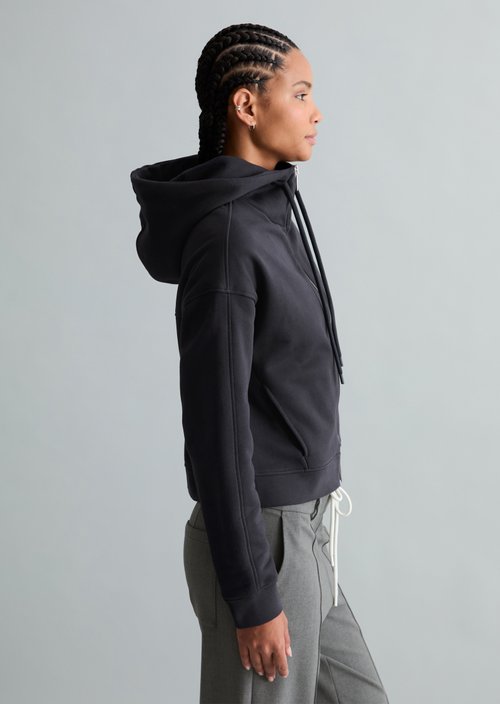 Relaxed hooded sweat jacket — Blue Depths