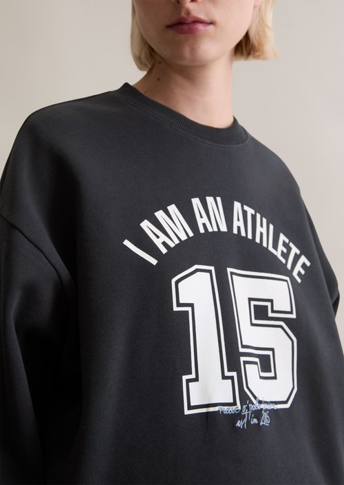 College-style relaxed sweatshirt — Blue Depths