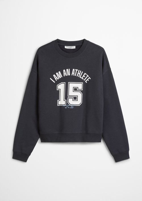 College-style relaxed sweatshirt — Blue Depths