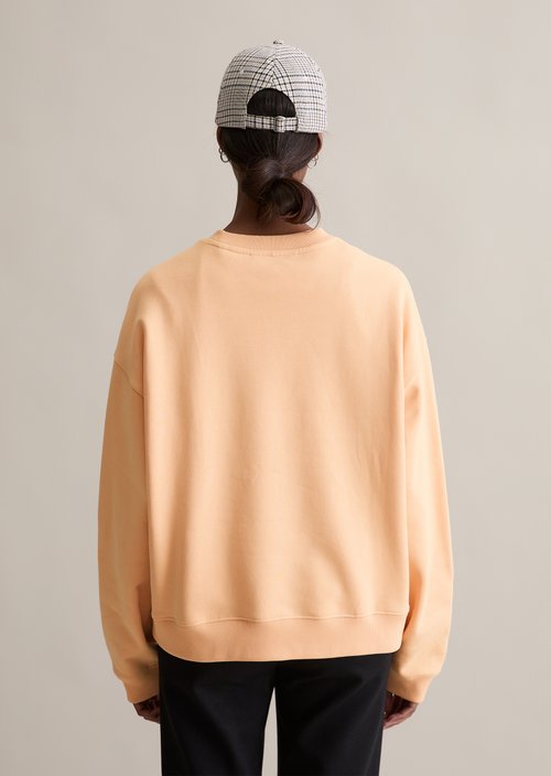 College-style relaxed sweatshirt — Bleached Apricot