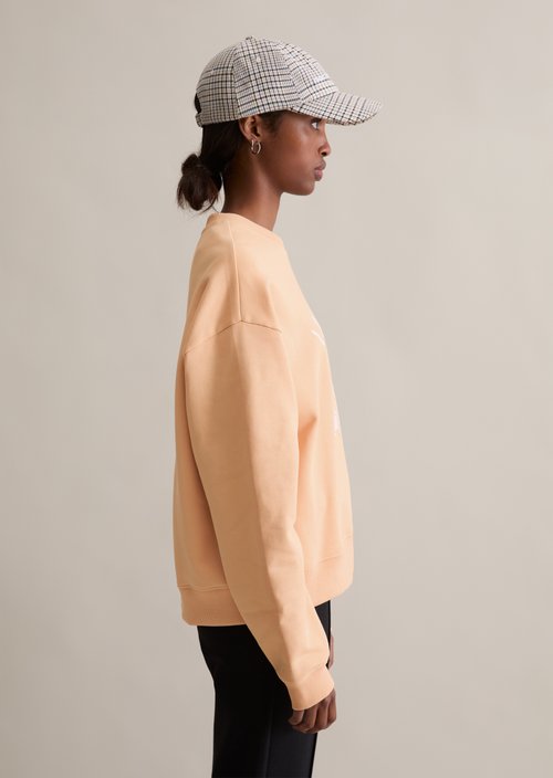 College-style relaxed sweatshirt — Bleached Apricot