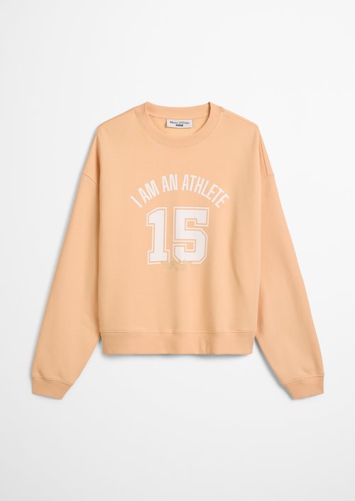 College-style relaxed sweatshirt — Bleached Apricot