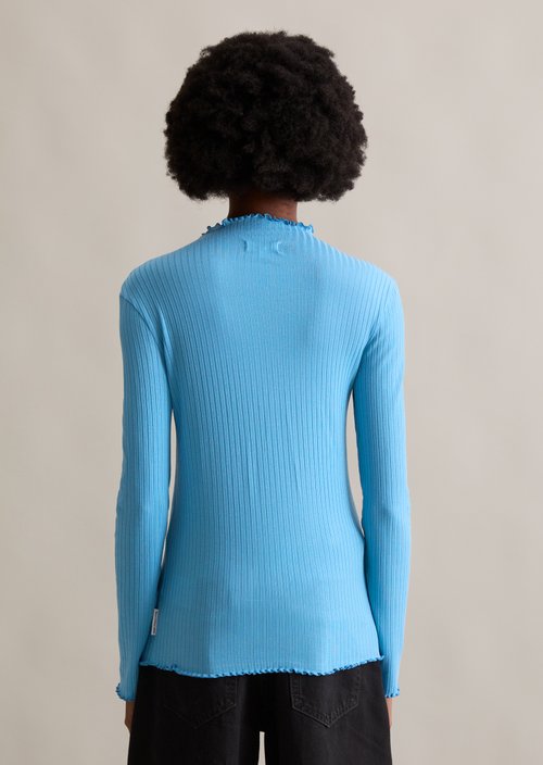 Ribbed longsleeve slim — Azure Sky