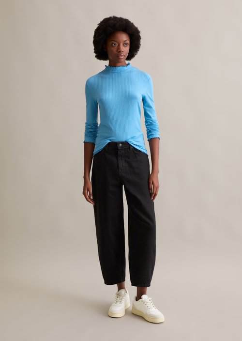 Ribbed longsleeve slim — Azure Sky