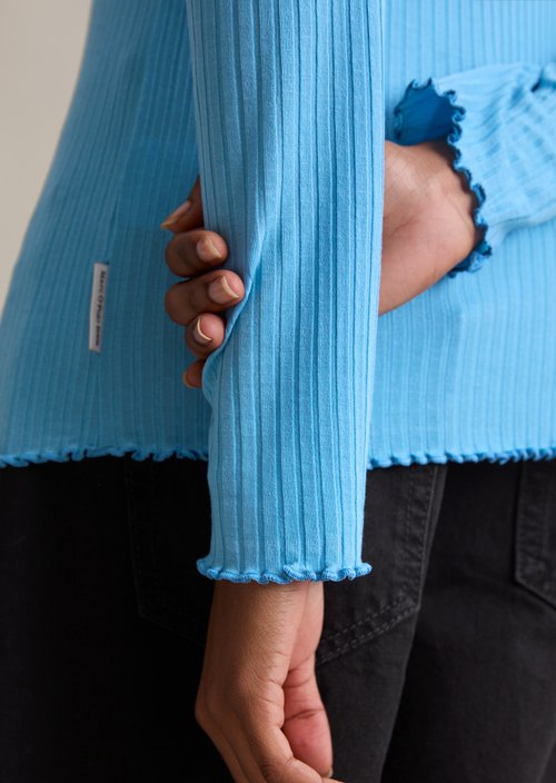 Ribbed longsleeve slim — Azure Sky