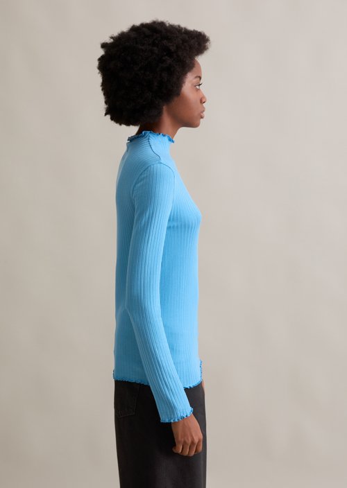 Ribbed longsleeve slim — Azure Sky