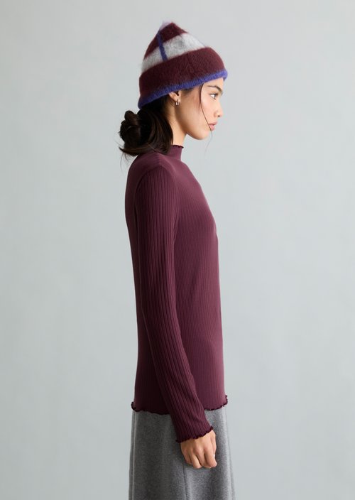 Ribbed longsleeve slim — Rhubarb Jam