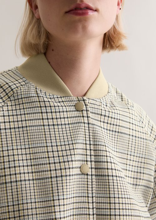 Checked blouson regular — Offwhite
