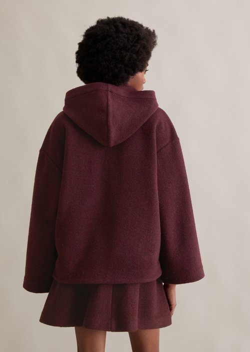 Zip hoodie loose — Dark Maroon (alternate view)