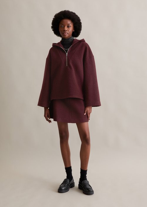 Zip hoodie loose — Dark Maroon
